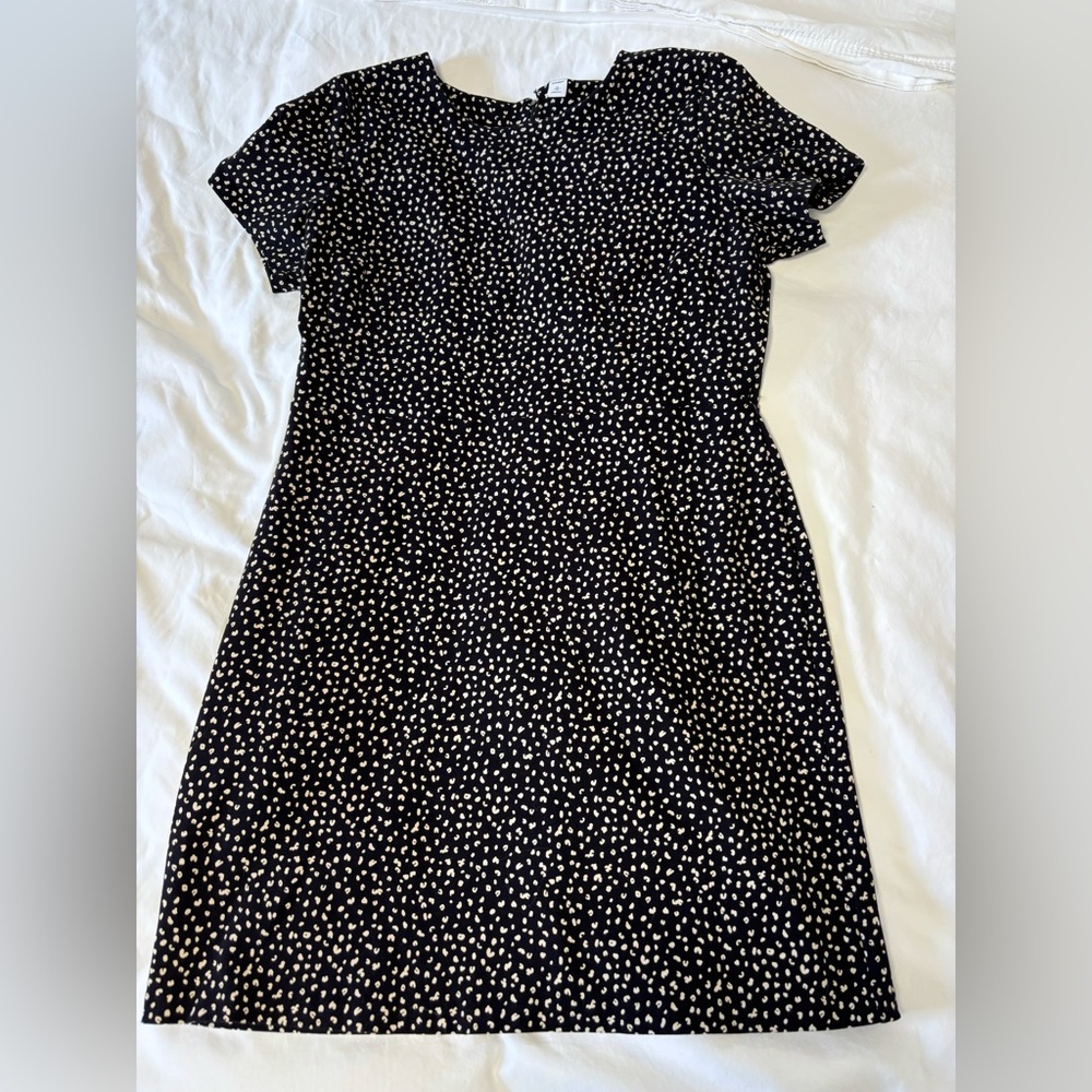 Old Navy Black and cream animal print jersey stretch Dress